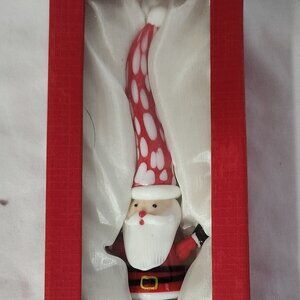 Santa Claus Hand Blown Glass Wine Stopper